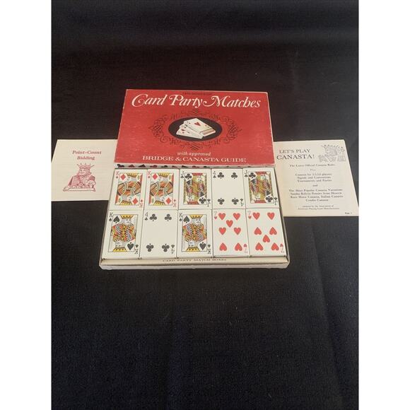 1963 VTG Card Party Matches With Bridge & Canasta Guides Made In The USA NY,NY - Picture 1 of 14